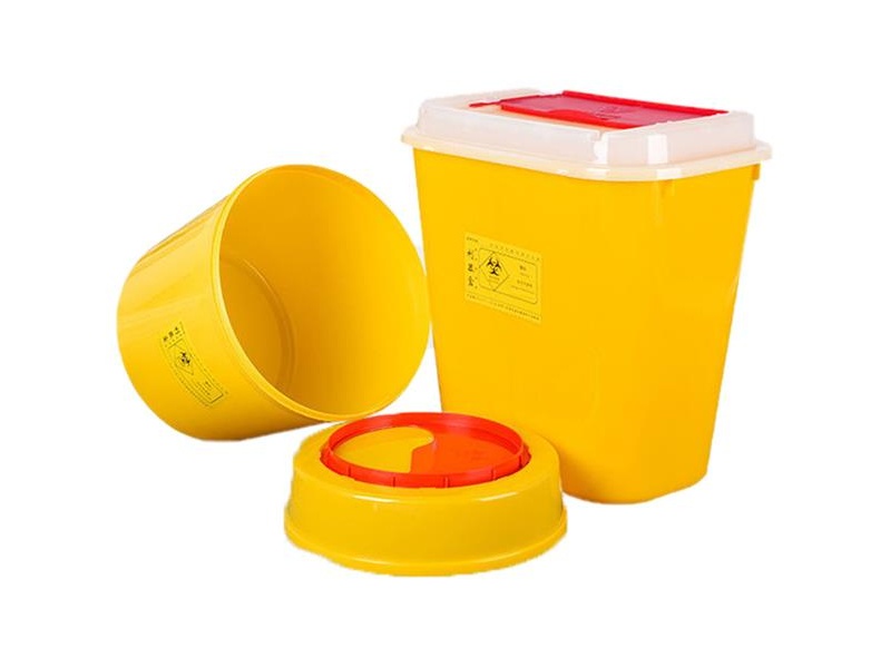 Yellow Red Waterproof Safety Plastic Disposable Needle Waste Biohazard Hospital Medical Sharp Container with Lid