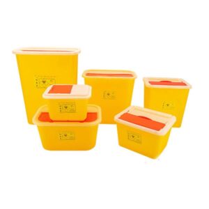 Sharps box, sharps container, yellow, different sizes