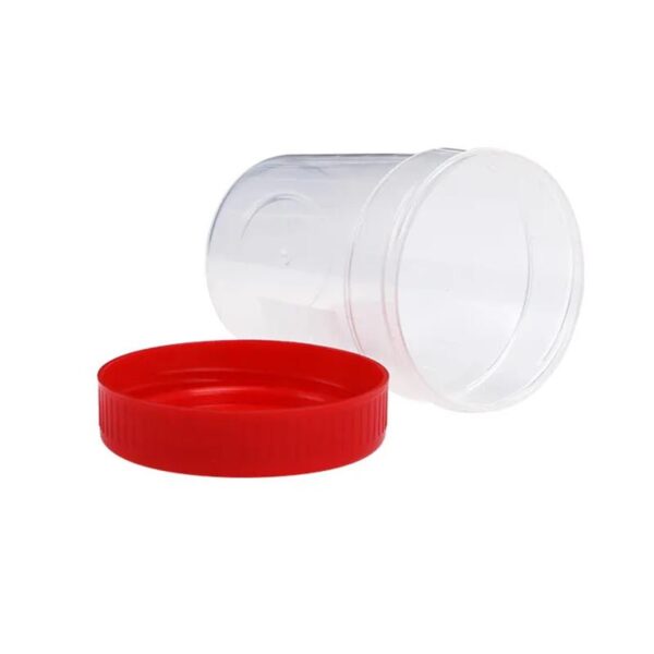 Urine Cup, Urine Container, Urine Collection, Red Lid, Label, Transparent Urine Cup
