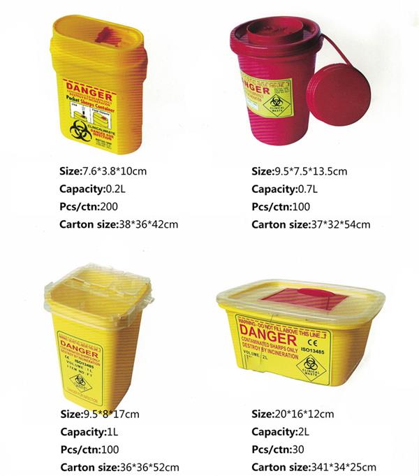 Various Sizes of Medical Disposable Biohazard Sharps Box