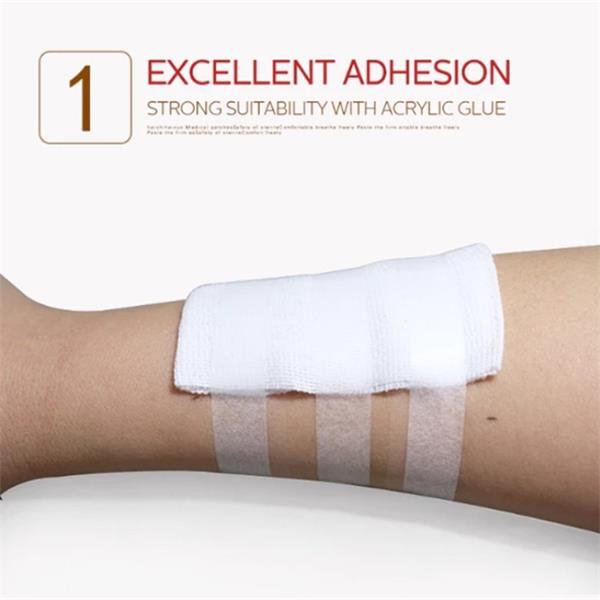 Use of medical gauze and medical tape on the arm