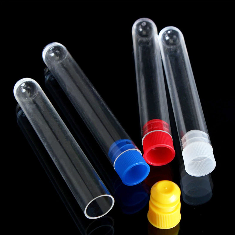 PE Pet PP PS with a Variety of Colored Lids Transparent Test Tube